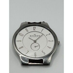 Skagen Denmark Quartz Watch Head Silver Minimalist Subdial Untested